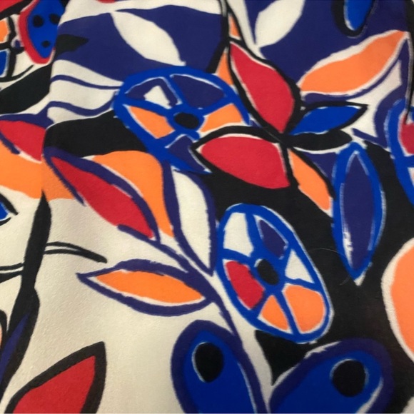 J. Crew Factory bright floral print dress with lace up neckline - Picture 3 of 10